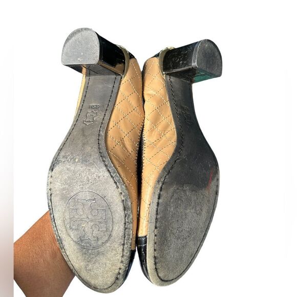 Tory Burch Gabby Ballet Heels Black and Tan size 6.5 - Picture 3 of 5